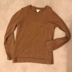 J crew teddie sweater camel brown small